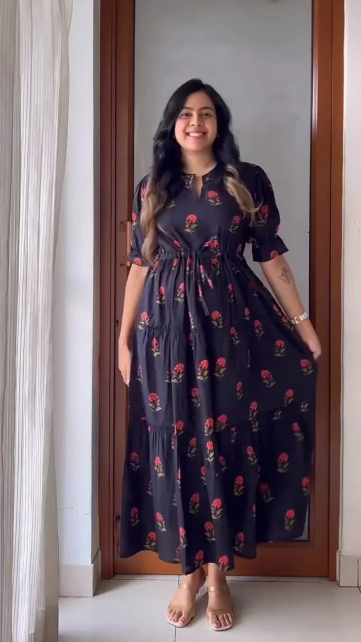 Trendy stylish cotton gown-4