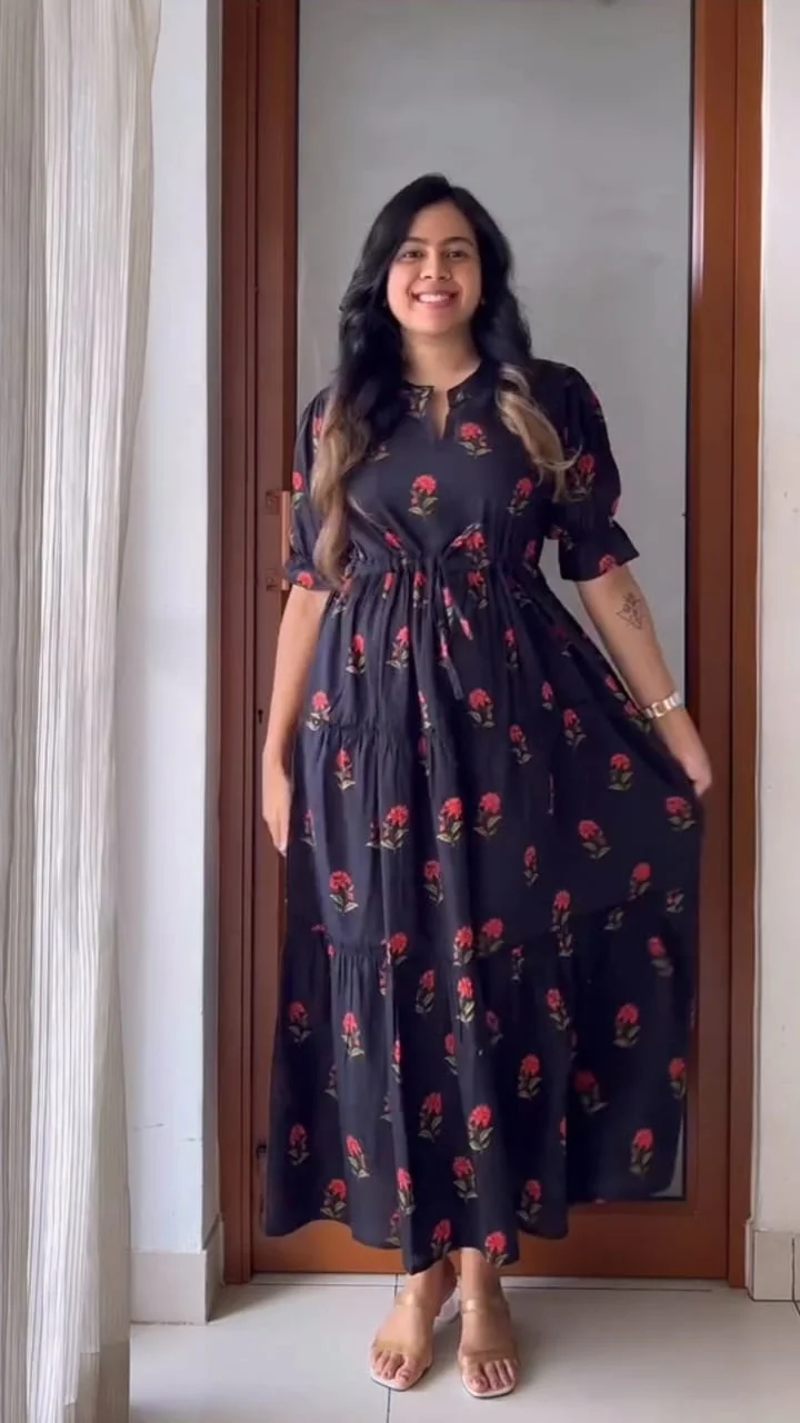 Trendy stylish cotton gown-4